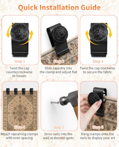 Heavy Duty Tapestry Hangers Clips for Wall Art, Quilts & Rugs
