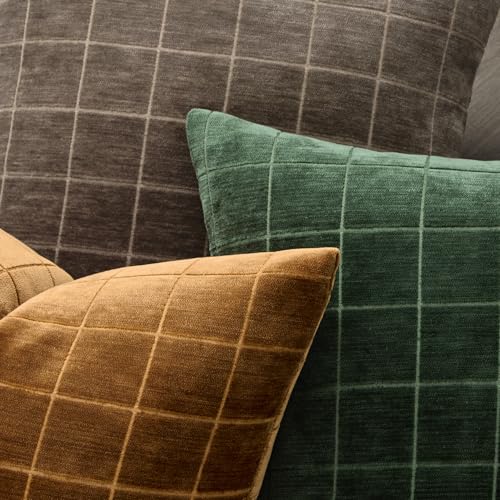 MIULEE Christmas Moss Green Plaid Decorative Lumbar Pillow Covers 20x12 Set of 2