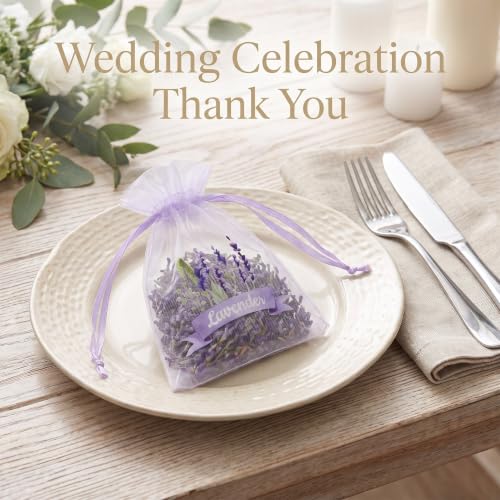 30 Pcs Drawstring Linen Sachet Bags for Lavender Storage - White Mesh