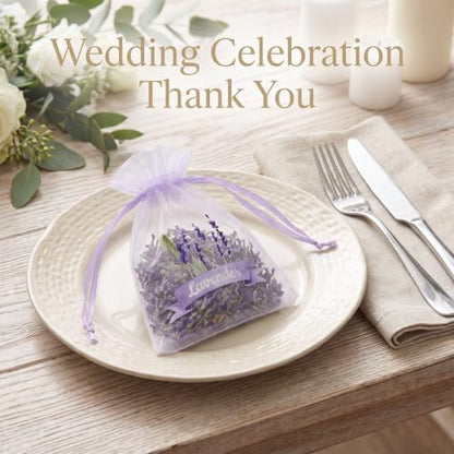 30 Pcs Drawstring Linen Sachet Bags for Lavender Storage - White Mesh