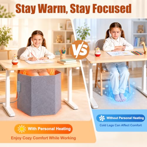Foldable Under Desk Foot Warmer with Blanket - Personal Space Heater