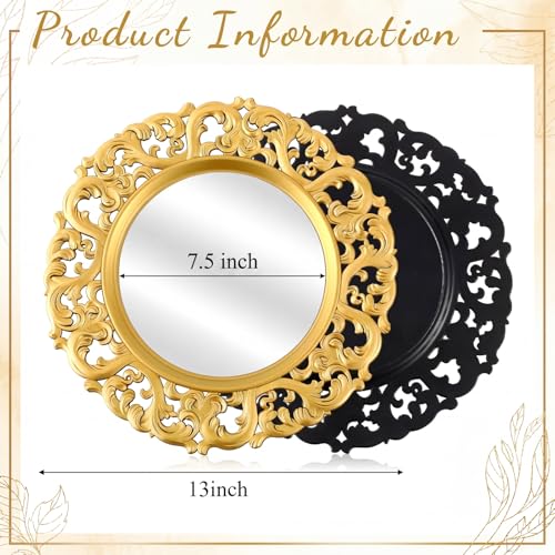 Maxdot 24 Gold Mirror Charger Plates 13 Inch Baroque Dinner Decor Set