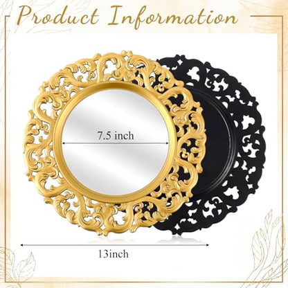 Maxdot 24 Gold Mirror Charger Plates 13 Inch Baroque Dinner Decor Set