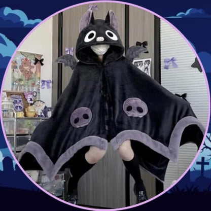 Adult Bat Hoodie Blanket - Wearable Animal Hooded Cape for Women