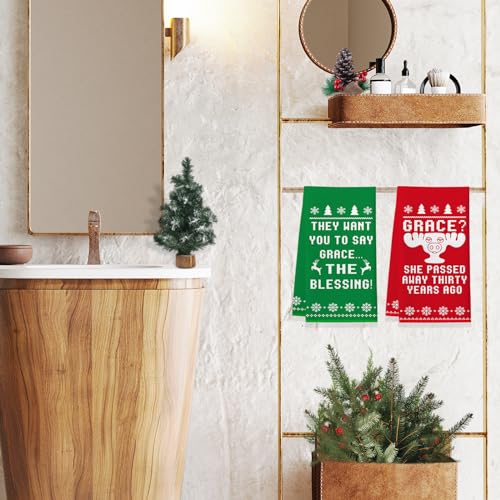 Christmas Vacation Gift Set - 2 Pack Funny Holiday Kitchen Towels, Griswold Family, Grace Variation