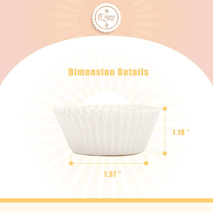 Qiqee 600pcs White Cupcake Liners - Food Grade Baking Cups for Muffins | Standard Size, No Smell