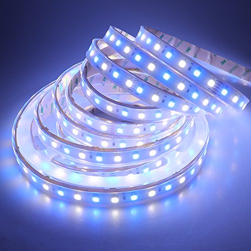 IP67 Waterproof RGB+Cold White LED Strip Lights 16.4ft 6000K-6500K DC 24V - RGBW