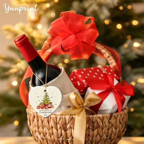 First Time Grandparents Gift Ceramic Christmas Ornament - Baby Announcement 2026