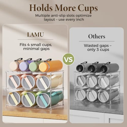 Clear 3-Tier Stackable Water Bottle Organizer Holder for Cabinets