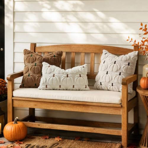 MIULEE Fall Pumpkin Pillow Covers Set of 2 - 18x18 Inch Beige Decor