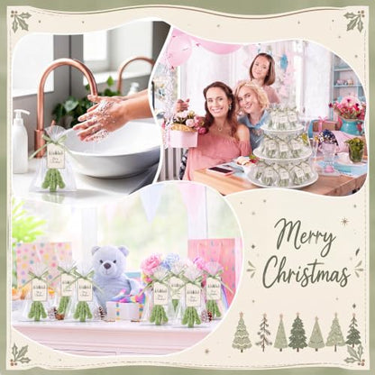 20 Christmas Tree Soaps Set - Handmade Holiday Guest Favors & Decor