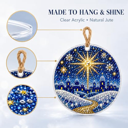 Nativity Christmas Ornaments DIY Diamond Art Set - 6pcs, Sparkling Holiday Decor