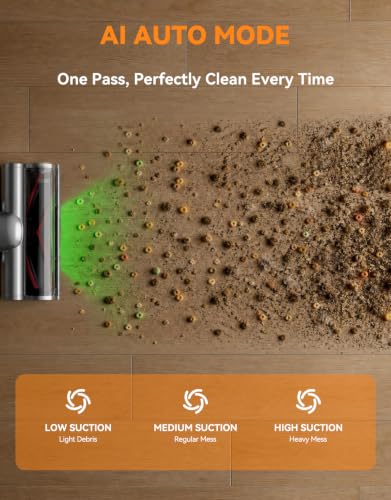 Cordless Vacuum Cleaner, 300AW Suction, 65Min Runtime, Self-Standing with Orange Variation