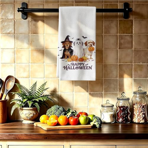 Halloween Dachshund Kitchen Dish Towel - Dachshund Gift for Women