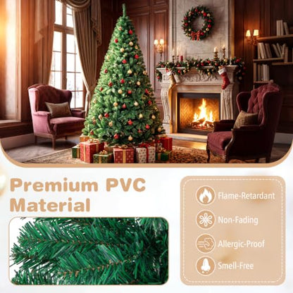Green 7 Ft Artificial Christmas Tree - Lush Full Unlit Holiday Xmas Tree