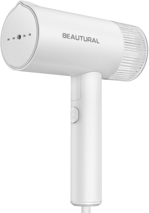 Beautural Portable Clothes Steamer - Fast 30s Heat-Up, Handheld & Foldable Design, White