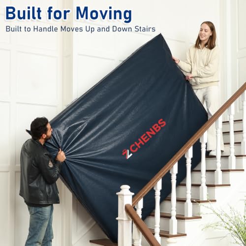 Queen Size Plastic Mattress Bag with Zipper - Heavy Duty 5 Mil Waterproof Cover Black