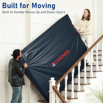 Queen Size Plastic Mattress Bag with Zipper - Heavy Duty 5 Mil Waterproof Cover Black