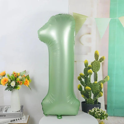 Number Balloons - 40 Inch Olive Green 1 Balloon for 1st Birthday Party Decorations & Baby Showers