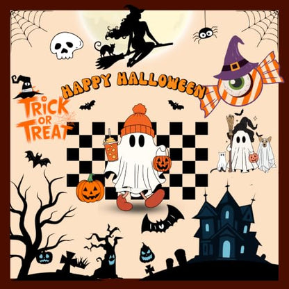 Halloween Window Stickers - Ghost Pumpkins Bats Spiders Decals 9 Sheets