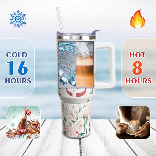 Gigi 40oz Insulated Travel Tumbler with Handle & Straw - Grandma Gift