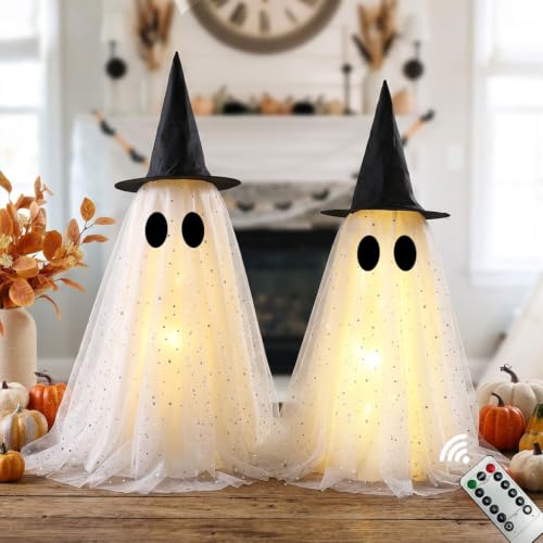 Halloween Ghost Decorations - Spooky Light-Up Ghosts for Indoor Halloween Decor 21.7 Inches