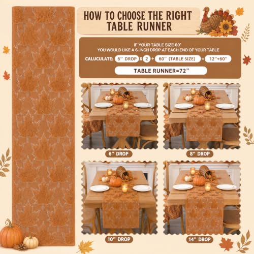 Maple Leaf Faux Fur Table Runner 13x72 Inch Fall Thanksgiving Decor - QueenDream