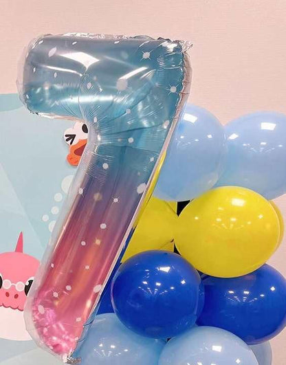 Starry Sky 40-Inch Number 1 Balloon - Shiny First Birthday Decoration for Baby Boy or Girl