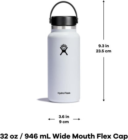 Hydro Flask 32Oz Wide Mouth Water Bottle - Flexible Cap for Easy Drinking