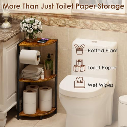 3-Tier Corner Bathroom Shelf Stand for Space-Saving Storage