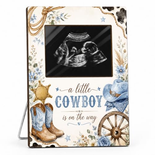 Cowboy Ultrasound Sonogram Picture Frame - Western Pregnancy Keepsake - Variation of THIS listing