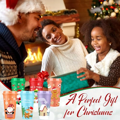 72 Pack Christmas Coffee Cups Gifts Bulk - Snowman & Reindeer Variations