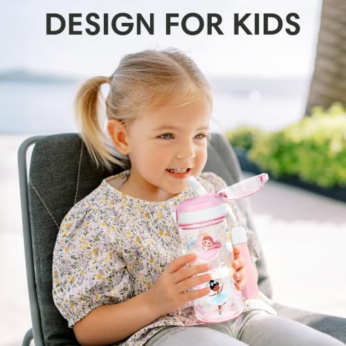 Kids Water Bottle for School & Travel - Pink Ballet, 16oz BPA-Free
