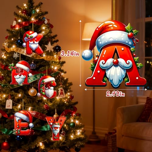Personalized 26 Christmas Letter Ornaments - Holiday Tree Decorations R