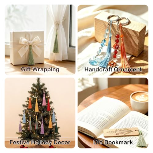 Orange Bookmark Tassels - Small Craft Tassels for Bookmarks & Keychains, 5 Inch Pack of 50