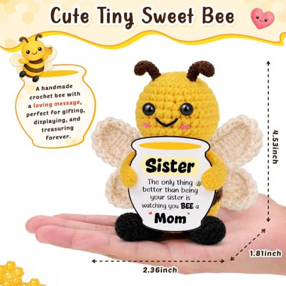 Sister Pregnancy Gift Crochet Bee - New Mom Keepsake for Sister, Baby Shower Present