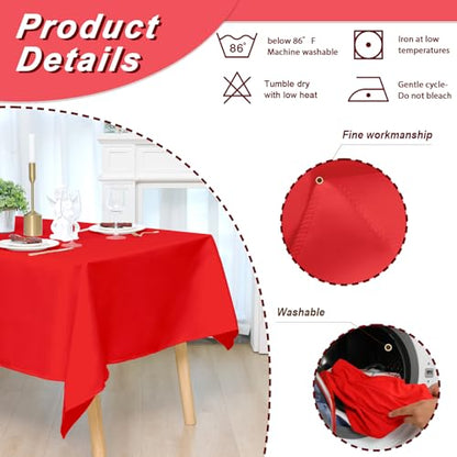 Red Rectangular Tablecloth 70 x 120 Inches - 6 Pack Polyester Cover