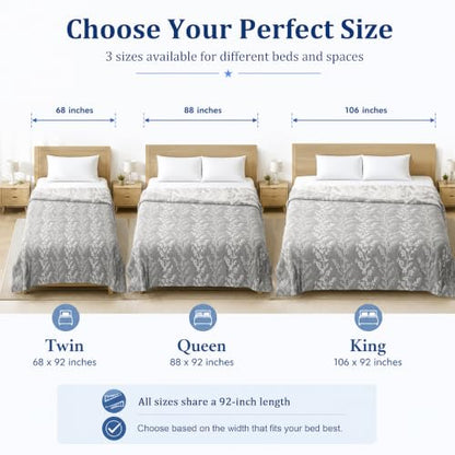 King Size Muslin Cotton Blanket - 3-Layer Yarn-Dyed Tree Design, 106x92 Inches