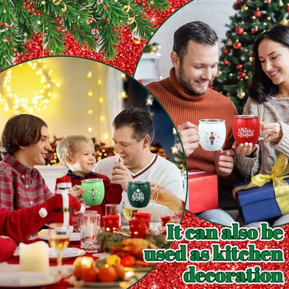 Nutcracker Christmas Mug Set - 4 Pcs 16 oz Moscow Mule Drinkware, Red White Green