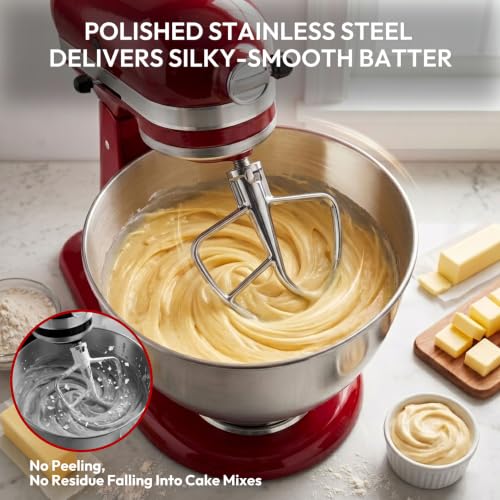 K45B Stainless Steel Flat Beater for KitchenAid 4.5 & 5 Qt Tilt-Head Mixers
