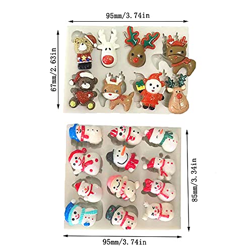 Christmas Elk & Snowman Silicone Mold for Cake Fondant Cookies Soap - Holiday Decor