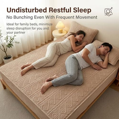 Fitted Mattress Protector Cover 59x78.7in Microfiber Deep Pocket Bedding Orange