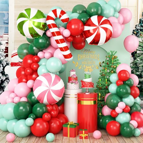 Christmas Balloon Garland Arch Kit 120PCS - Red Pink Green Variation