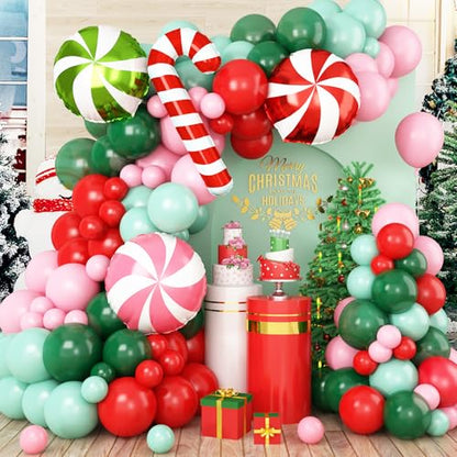 Christmas Balloon Garland Arch Kit 120PCS - Red Pink Green Variation