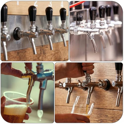 Beer Faucet with 3 Inch Shank - Self-Closing Draft Beer Tap for Homebrew & Kegerator
