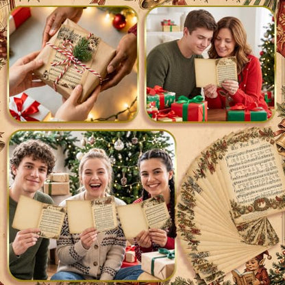 Religious Christmas Card Set with Bible Music Sheet Designs - 36 Cards & Envelopes, Vintage Holiday Greeting Cards, Christian Holiday Stationery, Variation of 36 / Bible Music