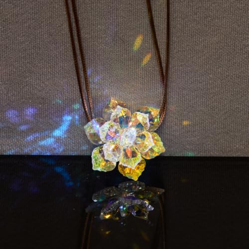 Clear Magnetic Curtain Tiebacks with Crystal Flower Beads - 2 Pack