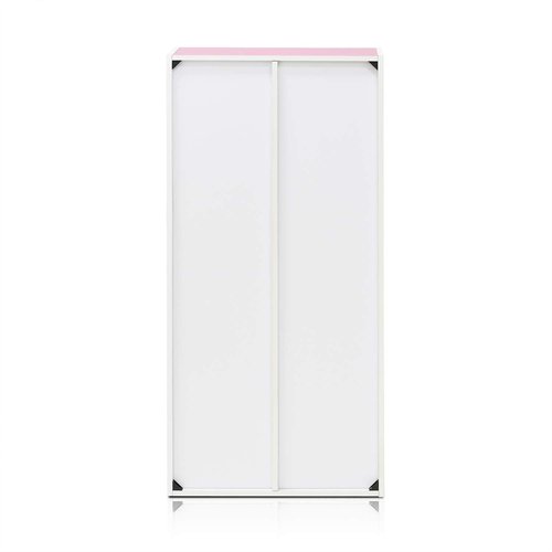 Furinno LUDER Book Shelf, 7-Cube Bookshelf, Bookcase with Open Shelves, 9.4 x 19.5 x 41.7, Easy Assembly, for Living Room, Bedroom, Home Office, White/Pink