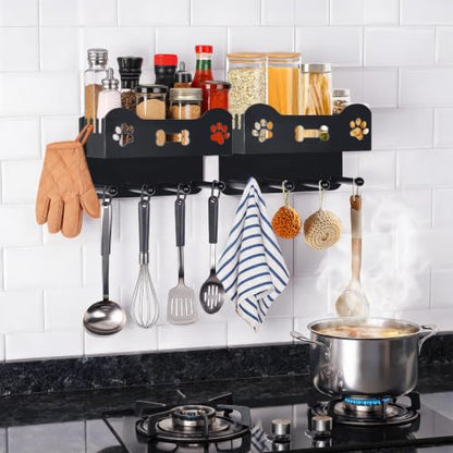Dog Leash Wall Mount Organizer with Shelf and Hooks - 2 Pack