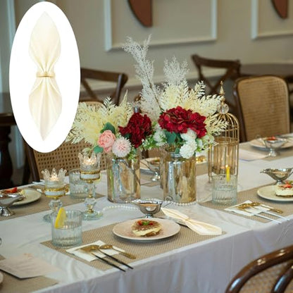 Matte Gold 40 Pcs Semicircle Napkin Rings - Elegant Metal Table Decor